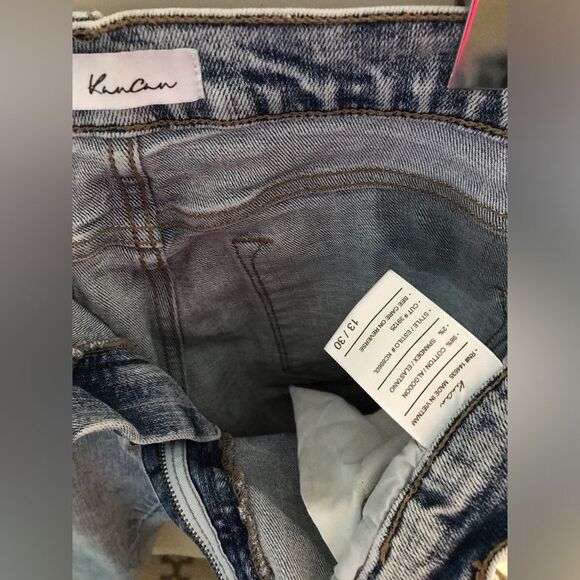 KanCan Stone Wash Stretch Denim Distressed  Jeans Side Seam Detail Size 13/30 - Picture 10 of 10
